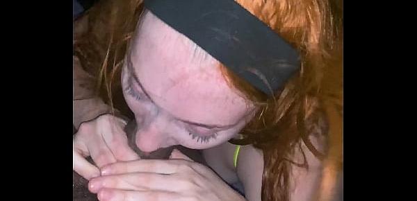  Slutty Redhead Gets Pounded and Creampied by BBC On Beach